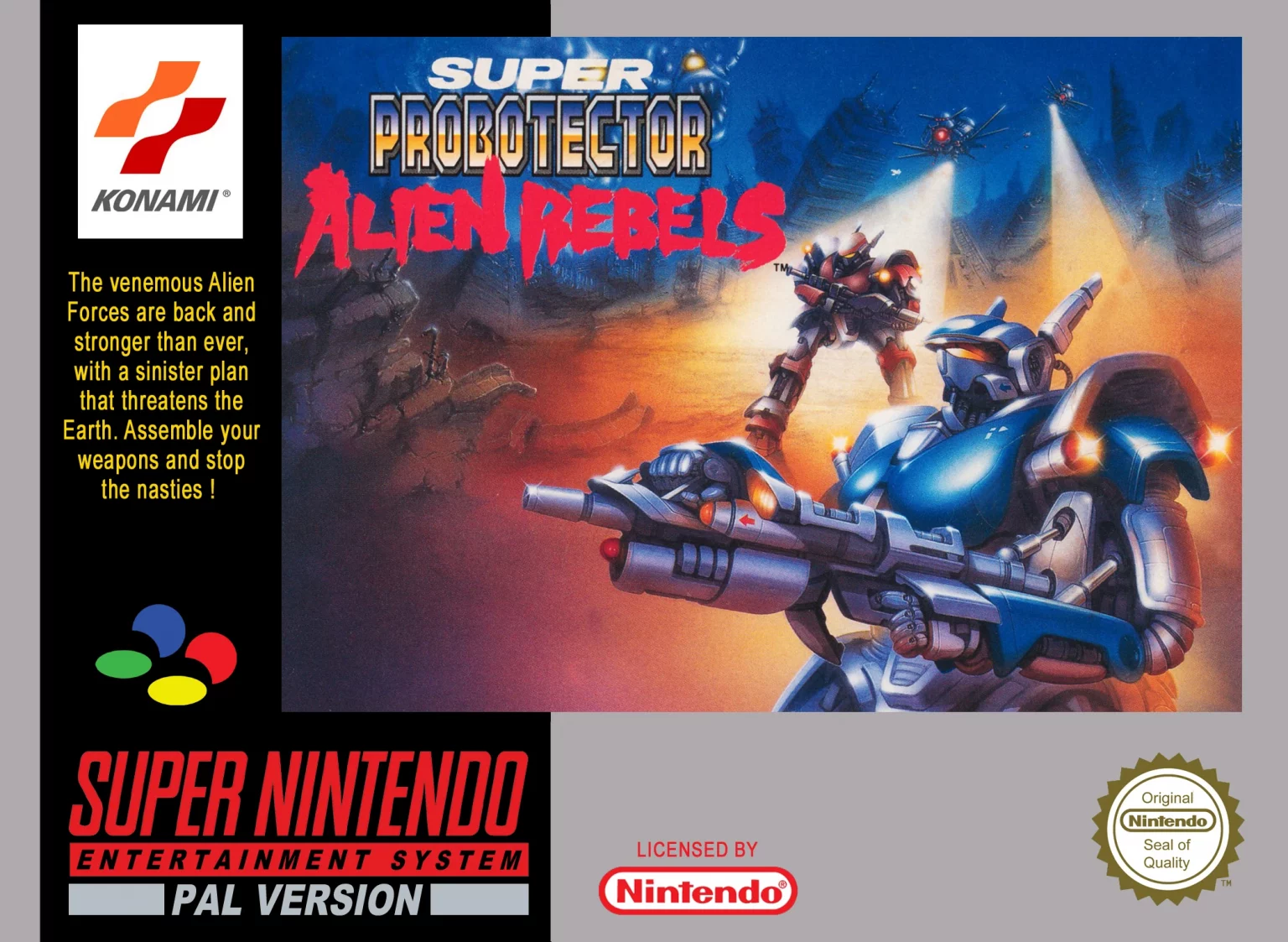 Super Probotector Alien Rebels PAL Artwork SNES Super Probotector Alien Rebels PAL Artwork SNES