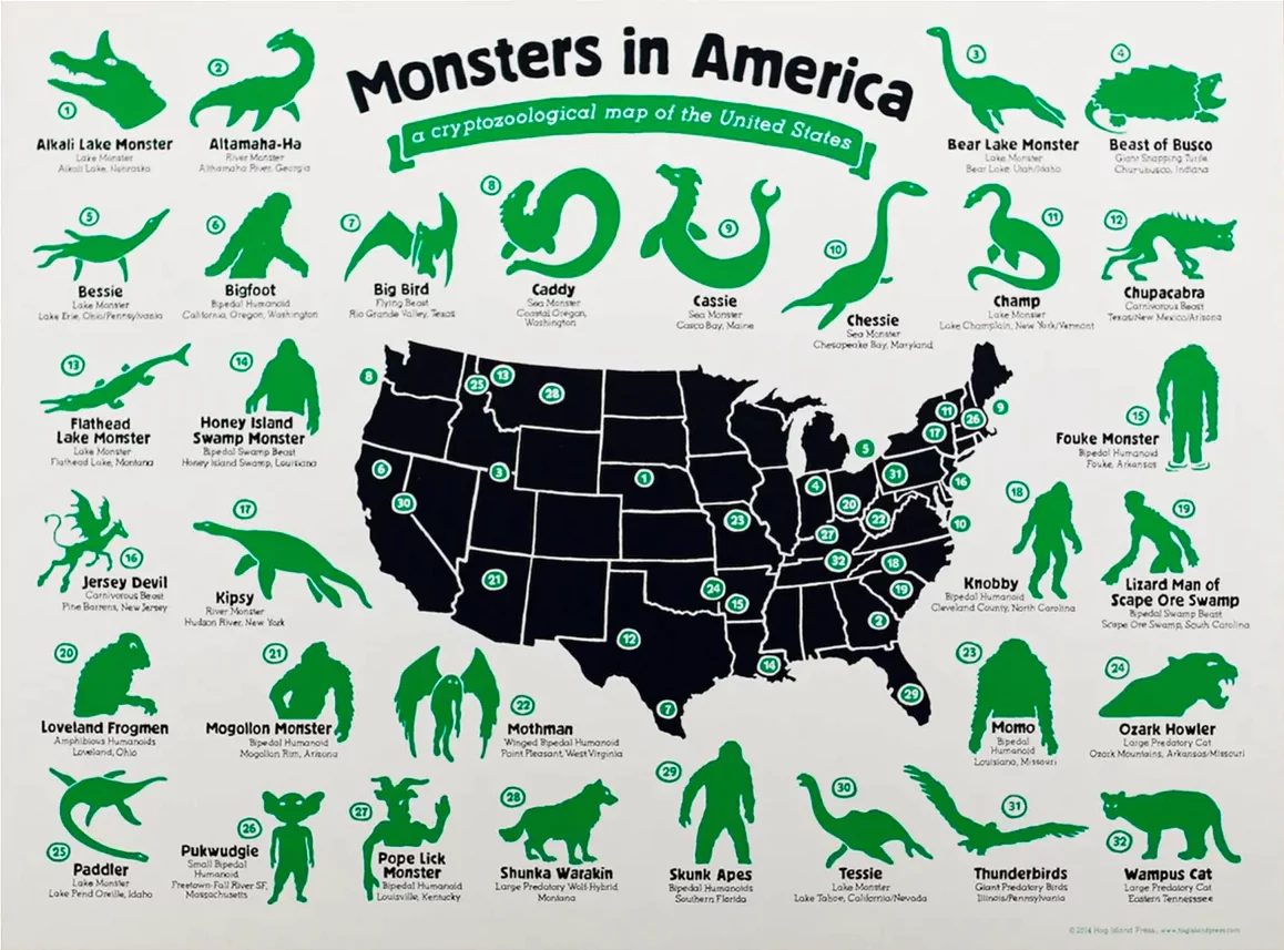 Monsters in America Map